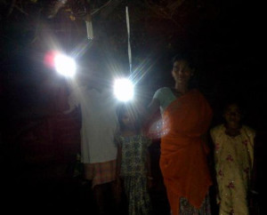 Happy Chenchu family enjoying the solar lights for a better tomorrow